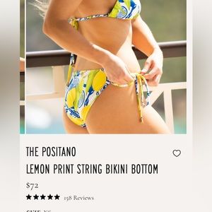 Kenny Flowers THE POSITANO LEMON PRINT STRING BIKINI BOTTOM